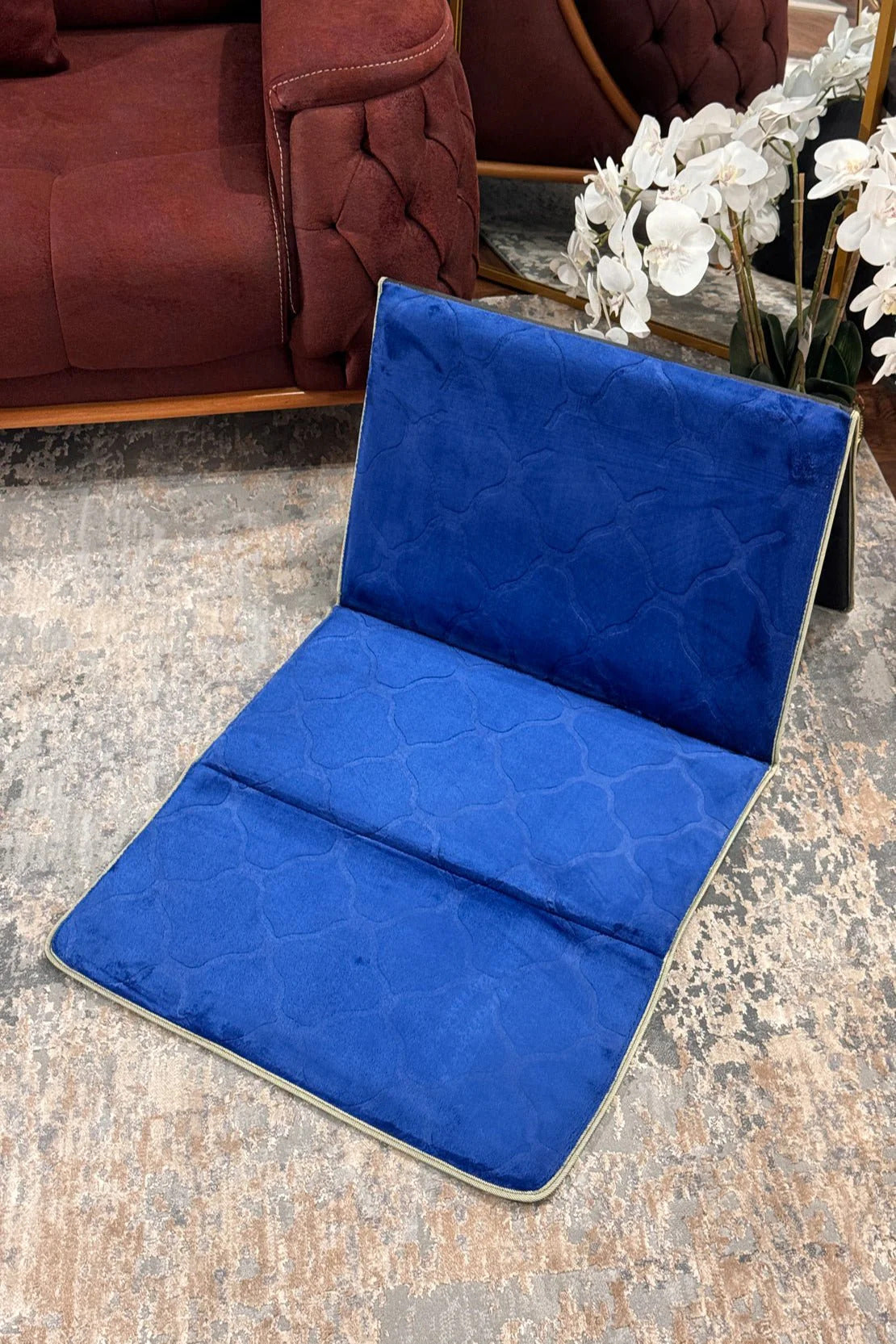 Foldable Mat Prayer Rug with Backrest - Janamaz