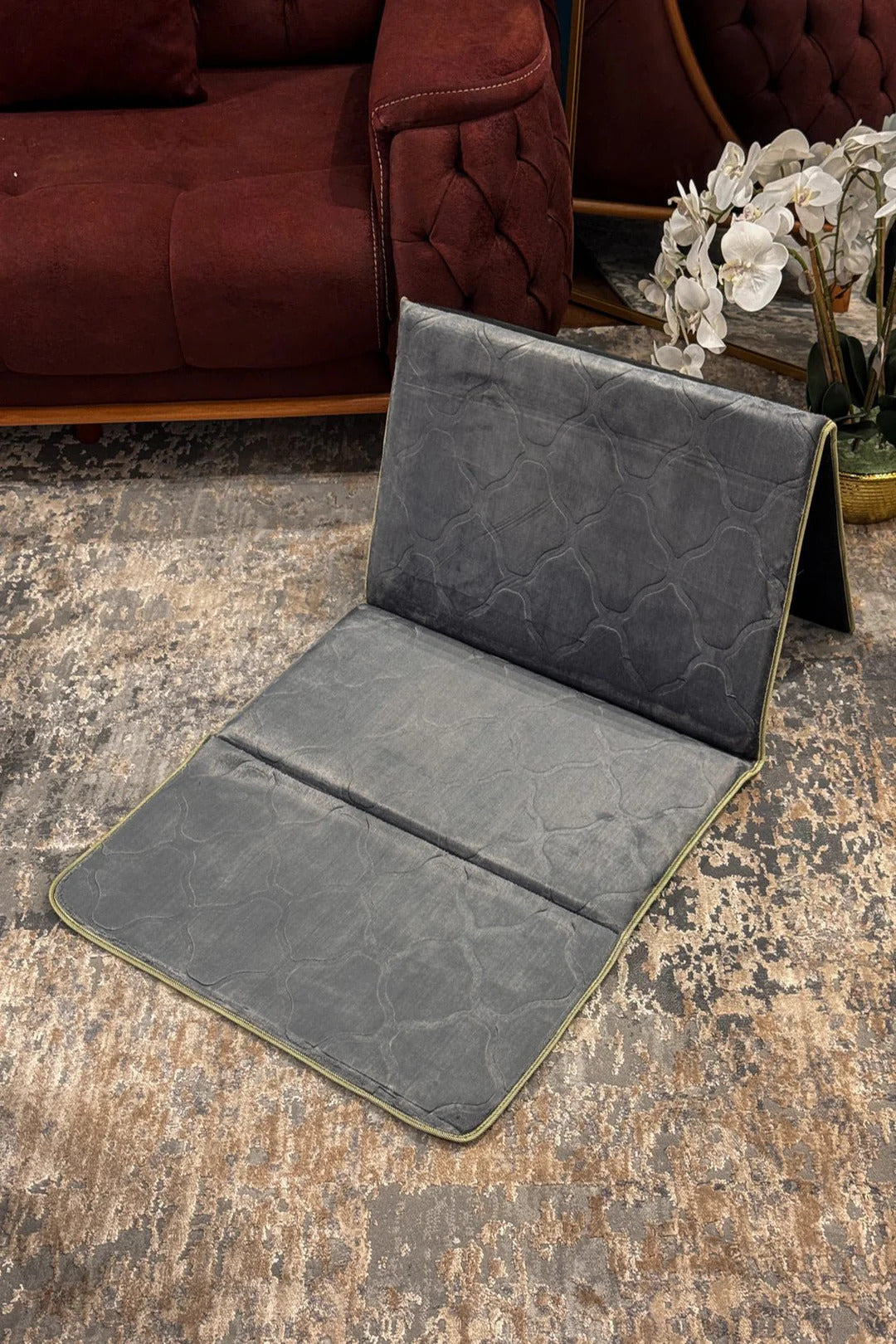 Foldable Mat Prayer Rug with Backrest - Janamaz