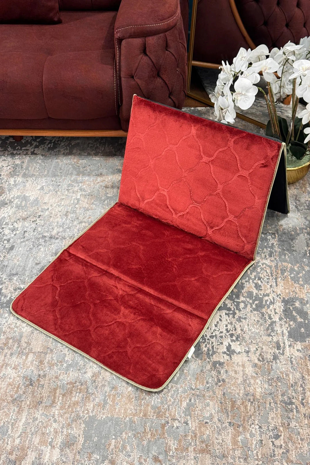 Foldable Mat Prayer Rug with Backrest - Janamaz